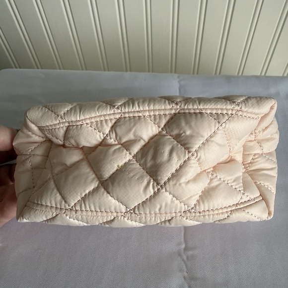 MZ Wallace Quilted Mica Cosmetic Makeup Toiletry Pouch Bag Case Light Pink New - Picture 3 of 10